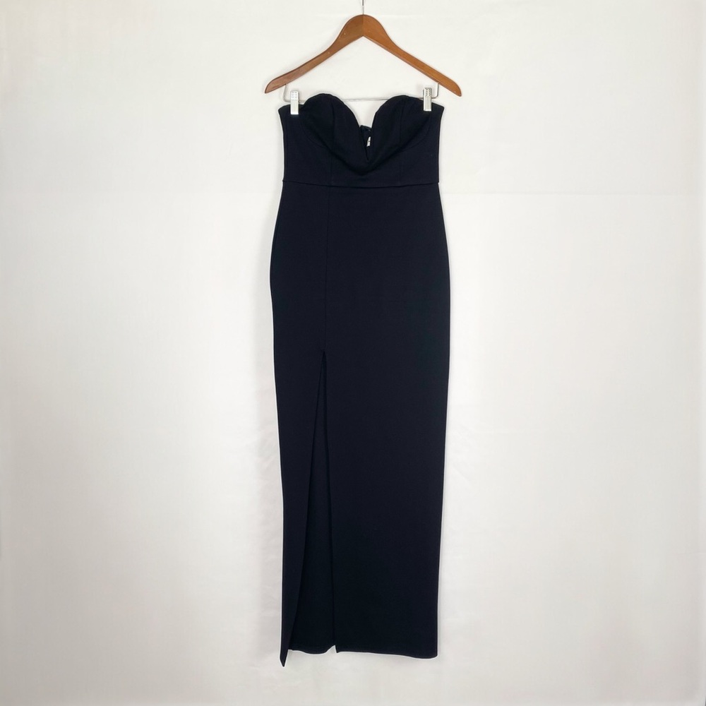Superdown Gianna Sweetheart Slit Gown Black Size XS Maxi Zip